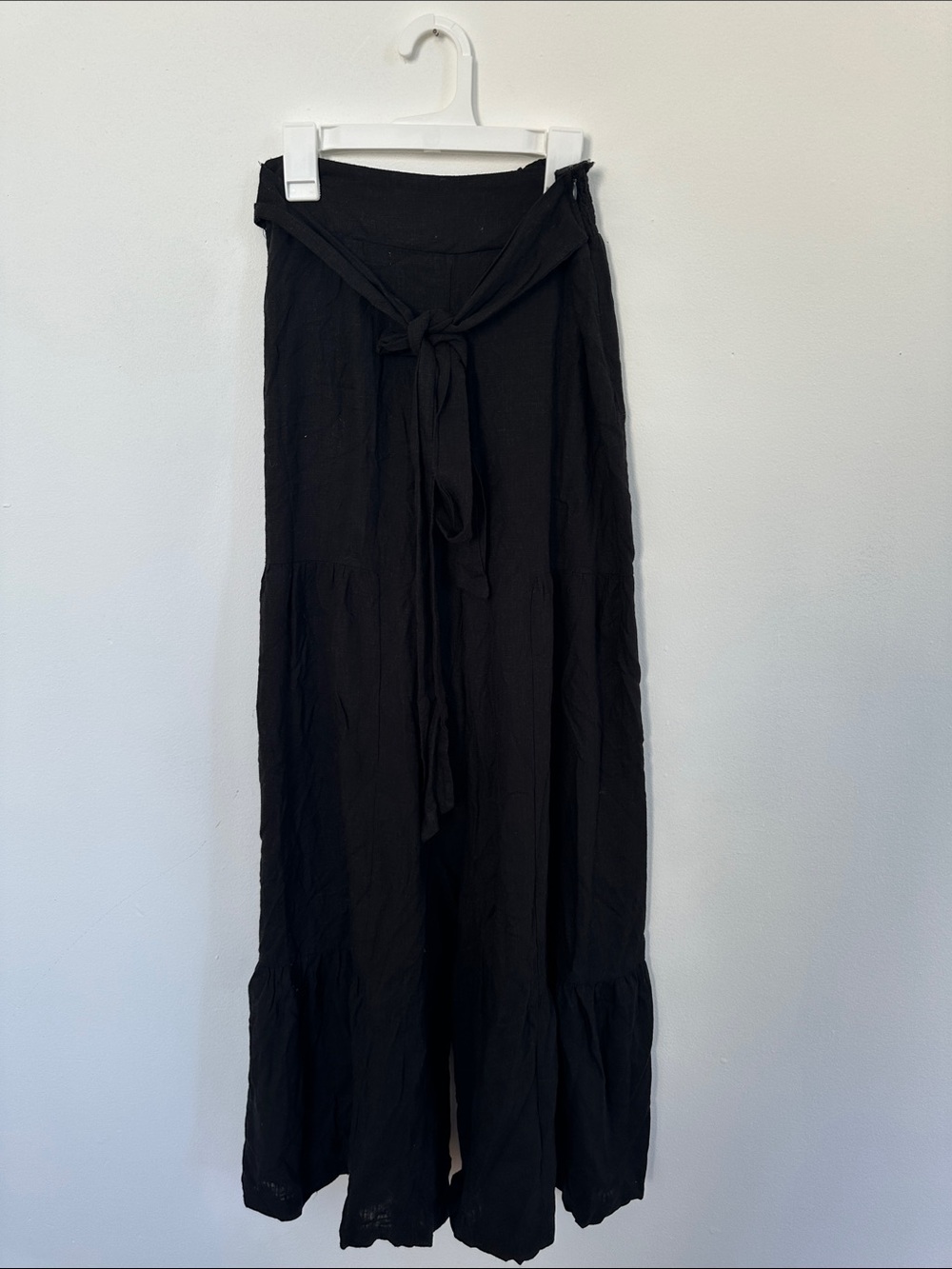 Aqua Black Tie-Waist Maxi pant